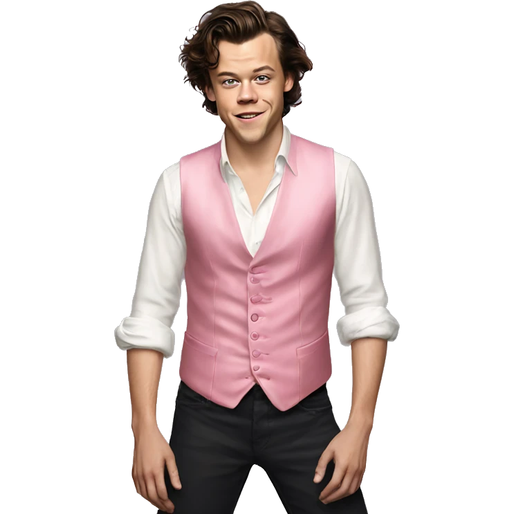 dancing harry styles pink vest open chest emoji