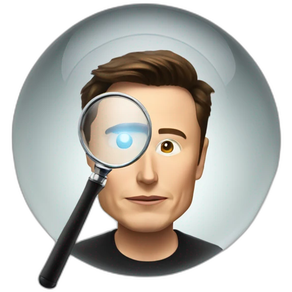elon musk magnifying glass emoji
