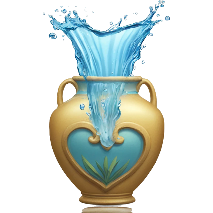 Water spilling out of a beautiful vase emoji