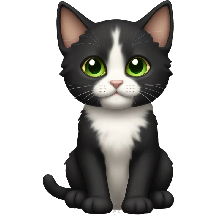 Black coat and brown green eyes kitten full body   emoji