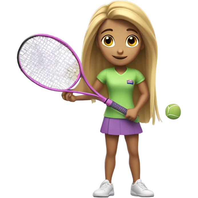 Rapunzel playing tennis emoji