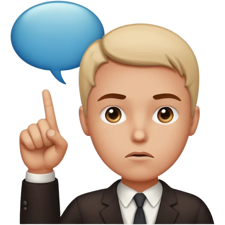 person pointing with a serious face, speech bubble saying 'you're not going to make a million dollars', expressive and clear emoji