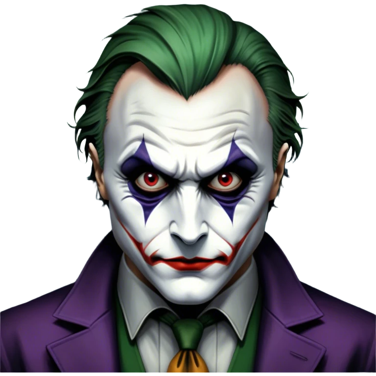 Thriller movie icon: A close-up collage with eerie, dramatic elements. Include the Joker, Hannibal Lecter, and a dark, moody Gotham City skyline in the background. The characters should look intense and shadowed, creating a tense atmosphere. Transparent background. emoji