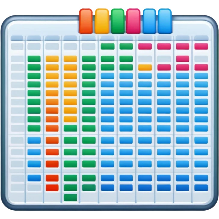 colorful spreadsheet with data cells emoji