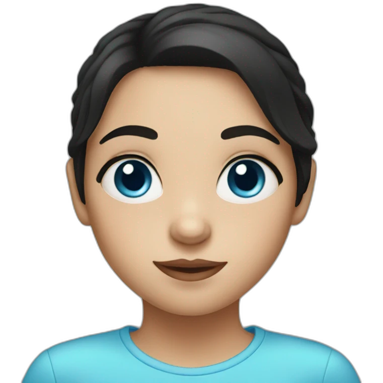 A girl with blue eyes and dark hair emoji