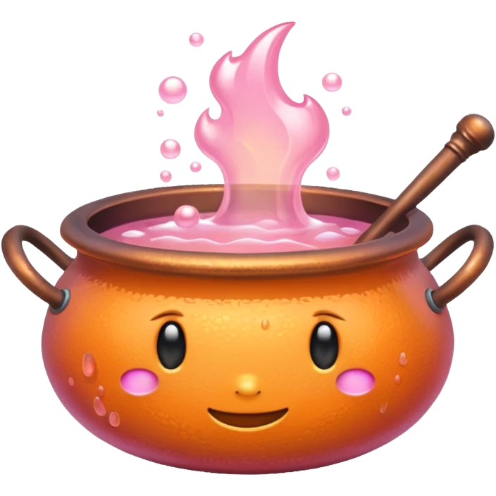 Pastel orange pink  cauldron emoji