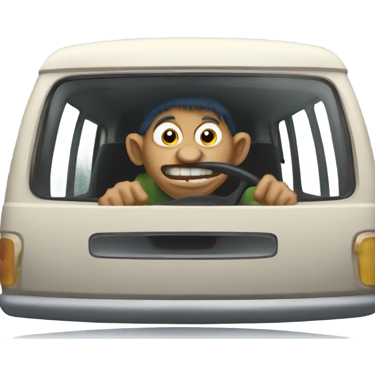 troll driving a van emoji