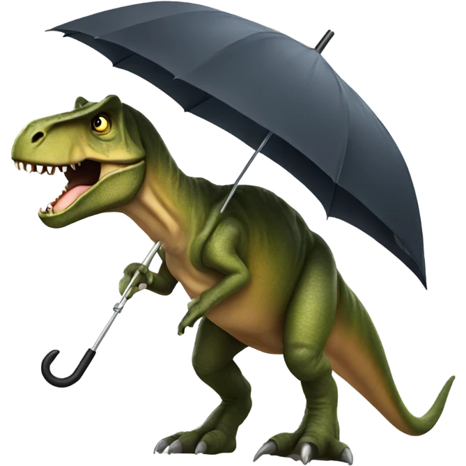 T. rex holding umbrella emoji