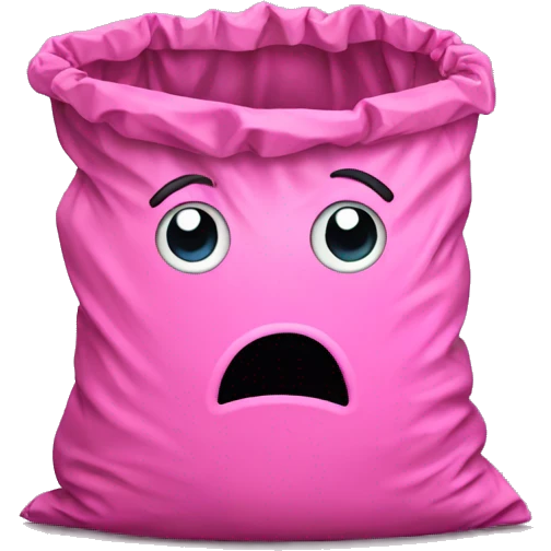 pink trash bag emoji