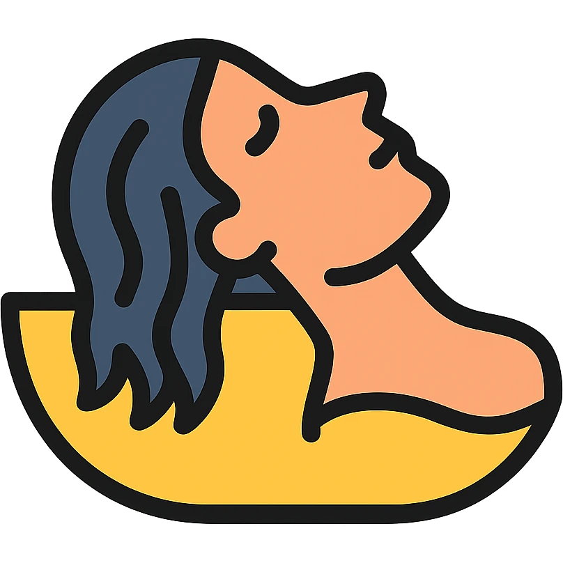 woman lying down with wet hair emoji