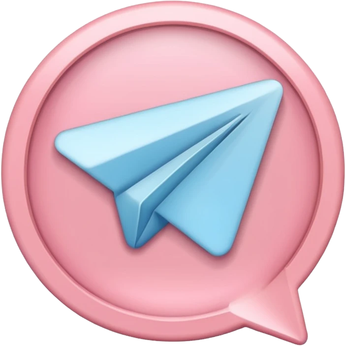 pastel pink Telegram logo in iOS Apple emoji style emoji