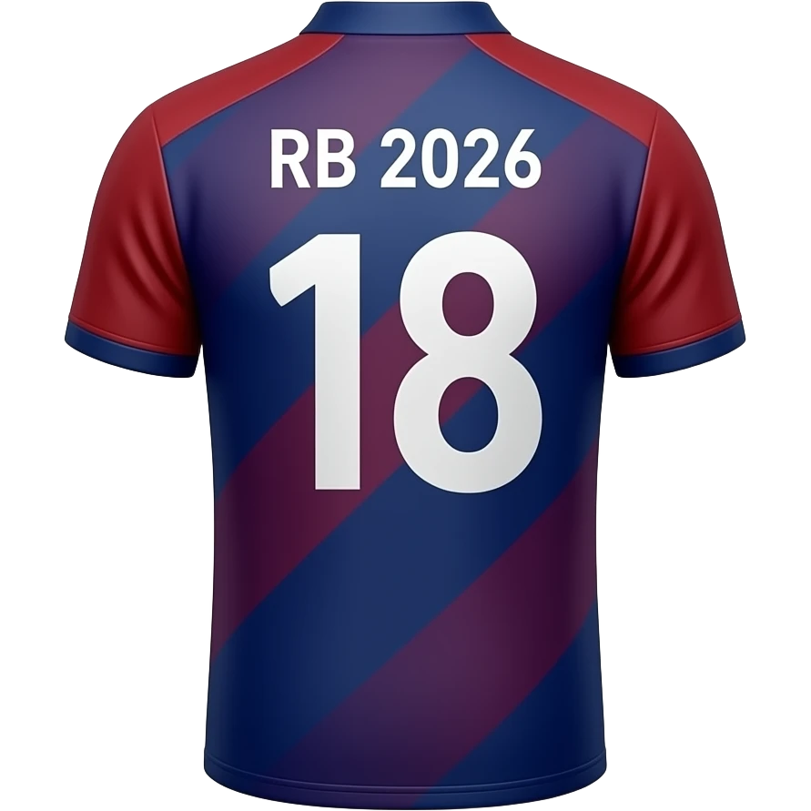 Make the jersey of rcb 2026 of virat kolhi 18 emoji