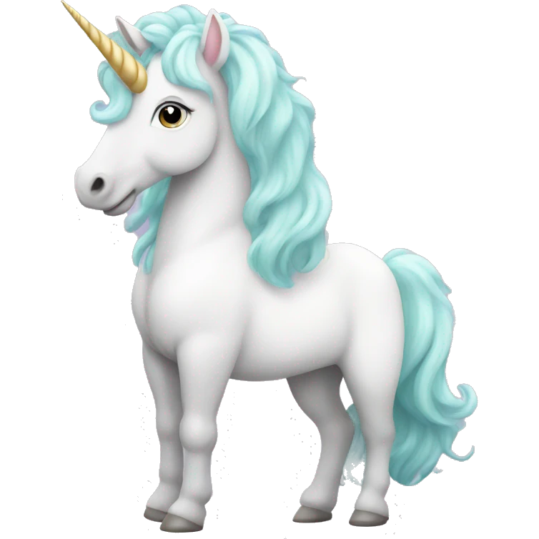 Fullbody White unicorn with pastel color mane  emoji