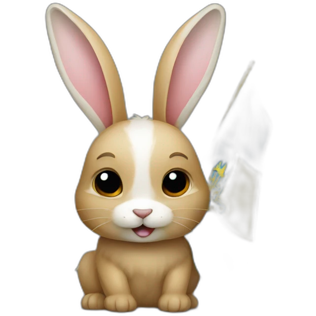 rabbit and Ukrainian flag emoji