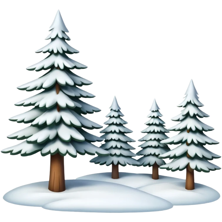 Snowy lanscape with trees emoji