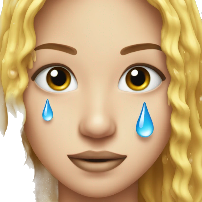Water droplets on face emoji