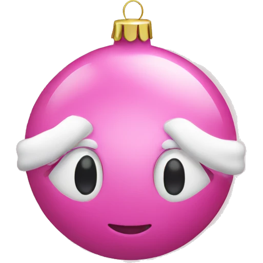 pink christmas ornaments  emoji