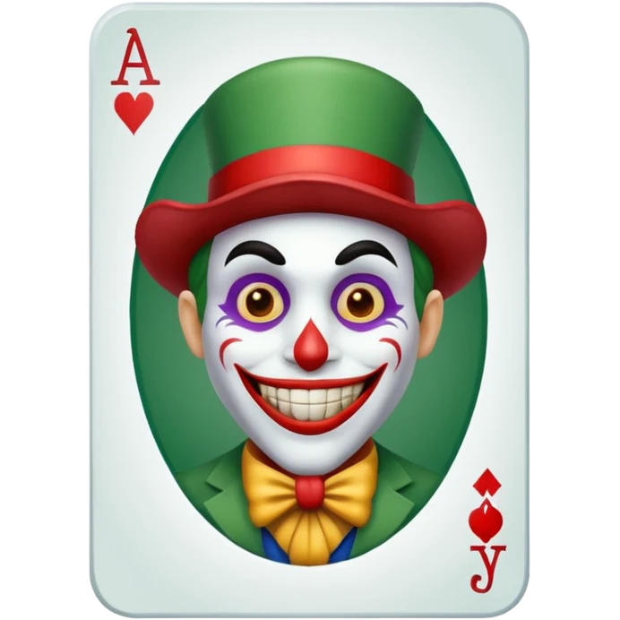 poker card with a funny jolly joker inside the card emoji