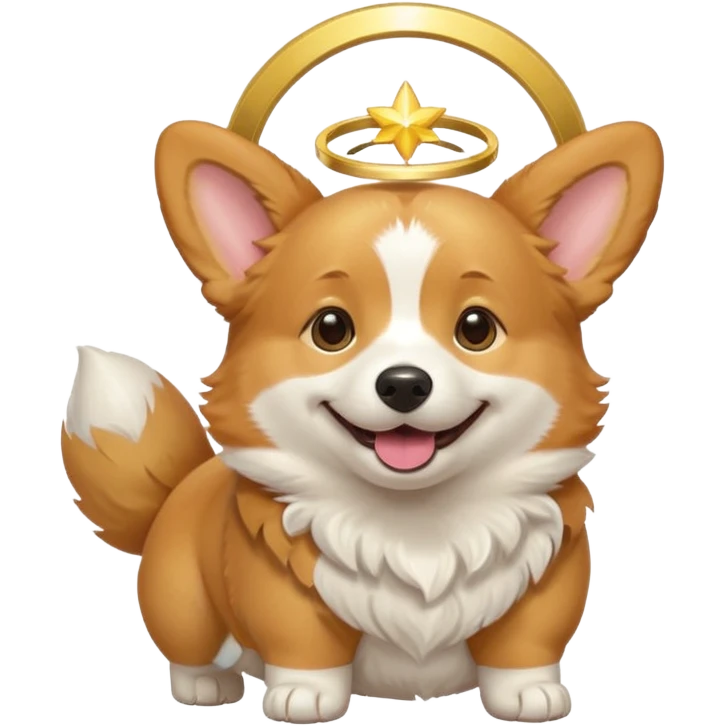 Corgi with a halo emoji