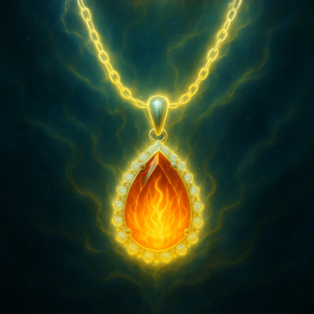 Make the necklace floating and ethereal, with a glowing aura emoji