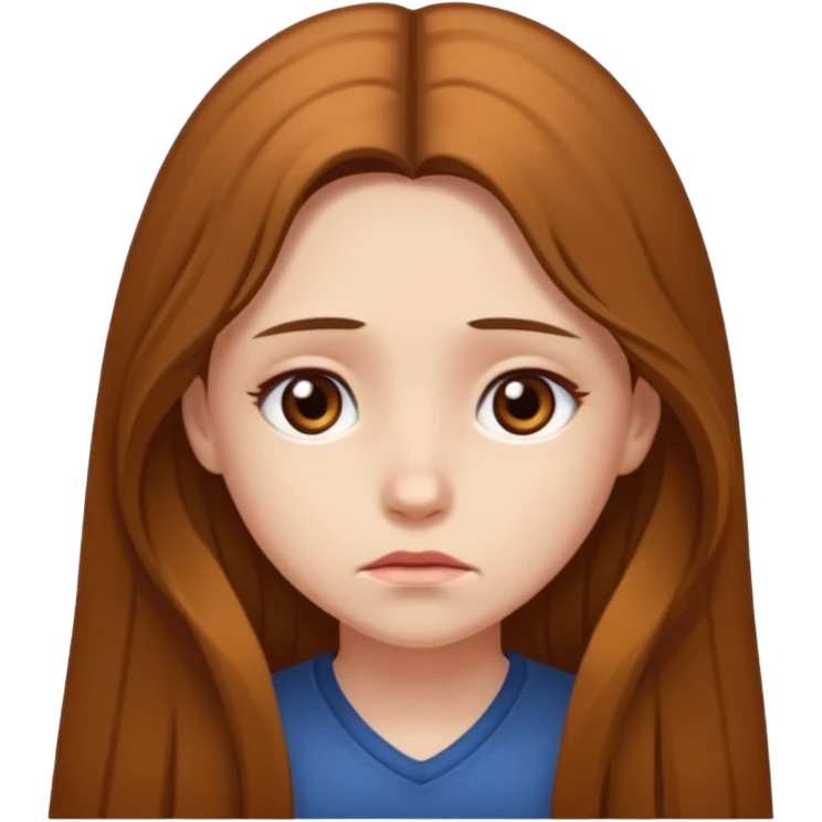 chica cabello largo, que este triste. emoji