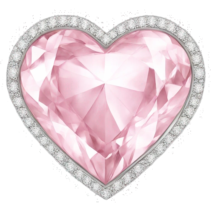 Diamond silver  ring light pink heart emoji