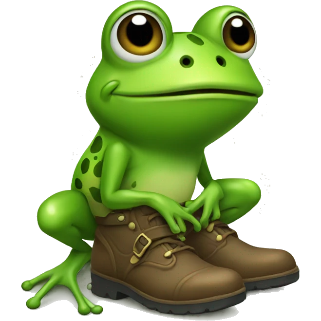 Frog with boots emoji