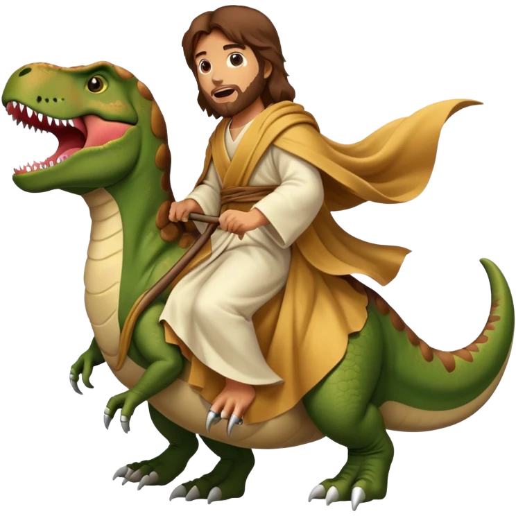 Jesus riding a t rec emoji
