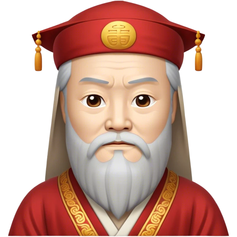 Cinematic Realistic Confucius Portrait Emoji, depicted as a wise ancient philosopher in traditional robes with a serene, contemplative expression, rendered with soft timeless textures and harmonious natural lighting that captures his enduring wisdom. emoji