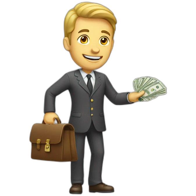 A man with cash in hand emoji