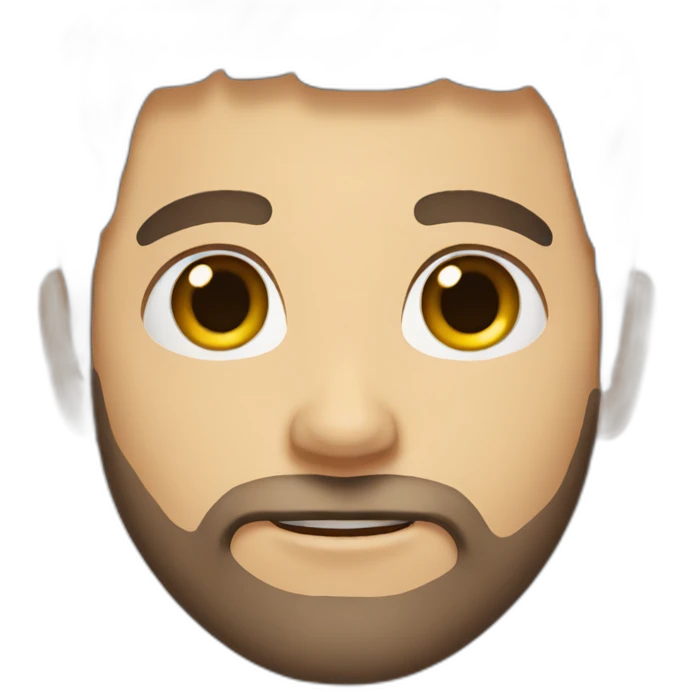 guy with brown eyes with brown hairs and beard emoji