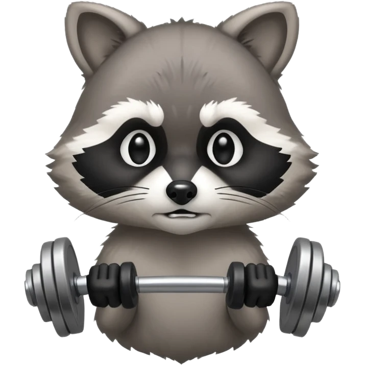 Raccoon with dumbbells  emoji