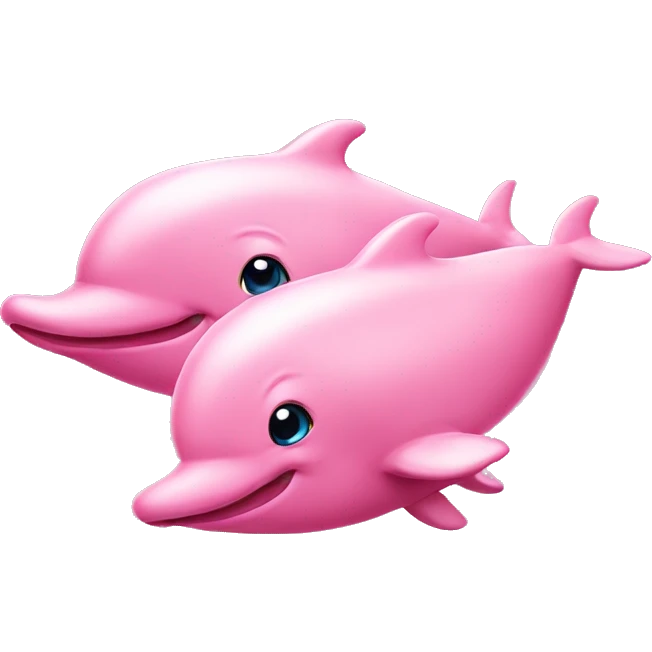 two cute pink dolphins  emoji
