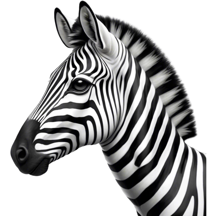 Cinematic Noble Zebra Portrait Emoji, Poised and regal, with a lean, elegant build, a long, graceful equine snout and striking fur of bold black and white stripes, deep-set soulful piercing eyes, Simplified yet sharp and sophisticated features, highly detailed, glowing with a soft, dignified glow, high shine, intelligent and graceful, stylized with an air of savannah chic, focused and attentive, soft glowing outline, capturing the essence of a watchful and confident equine that feels as though it could gallop out of the screen with effortless authority! emoji