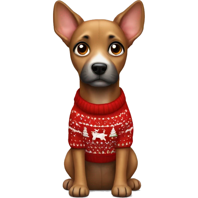 Dog with Christmas sweater  emoji