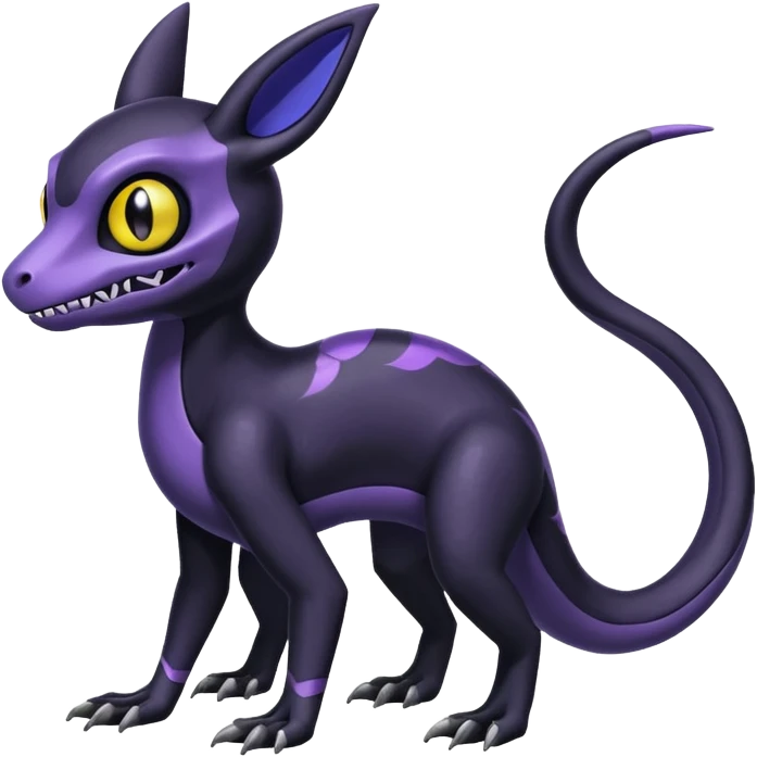 Shiny Duskull-Salandit-Umbreon-Fakémon-hybrid-creature (full body)  emoji