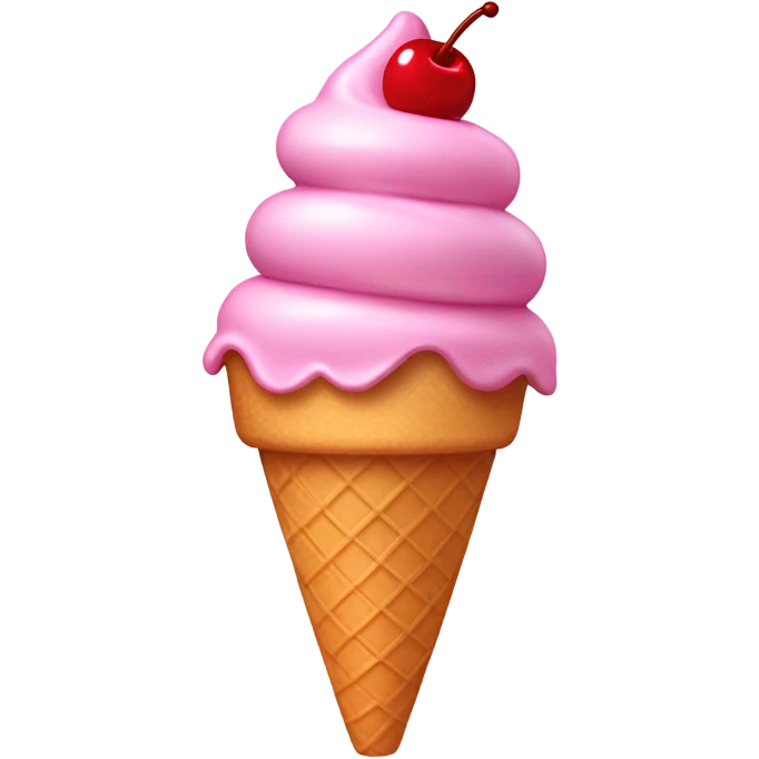 Cute pink ice cream emoji