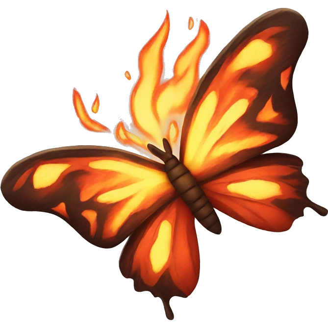 Fire Wind and butterfly emoji