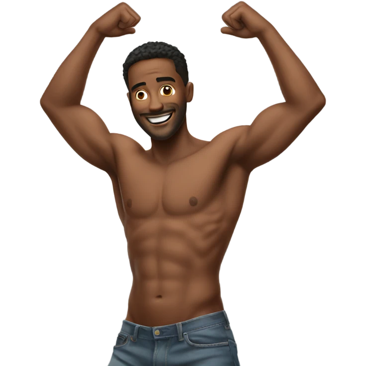 Shirtless man dancing emoji