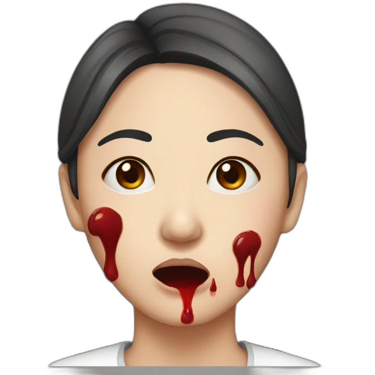 asian woman nosebleeding emoji