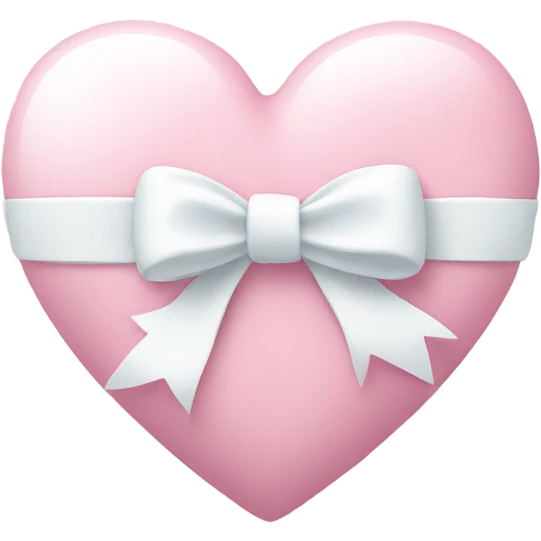 Pastel pink heart with white bow emoji