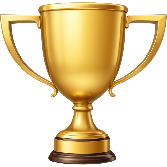 single golden winner trophy cup emoji, shiny metallic, minimal flat vector style, isolated on white background, no text, no watermark --ar 1:1 --v 6
 emoji