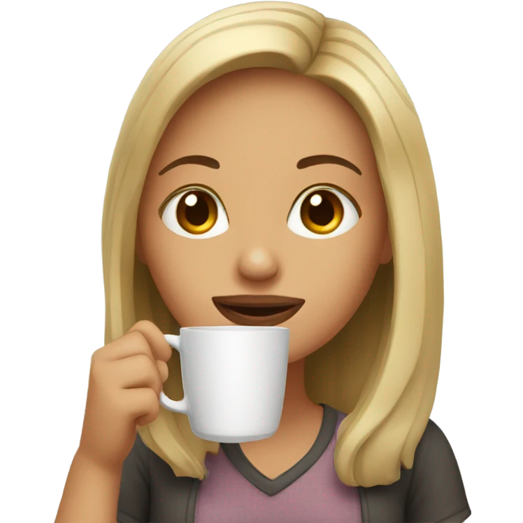 Girl drinking coffee  emoji