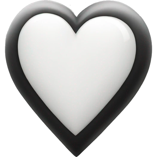 white and black elegant heart  emoji