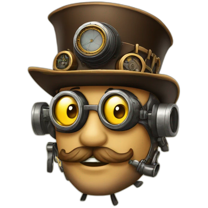 cartoon steampunk PC emoji