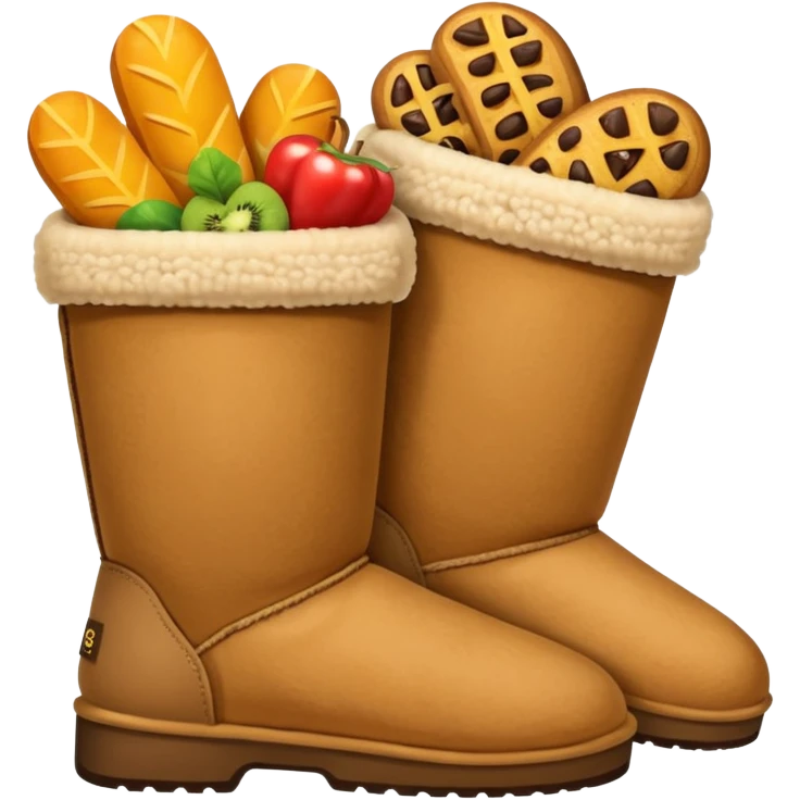 Big uggs that has food emoji