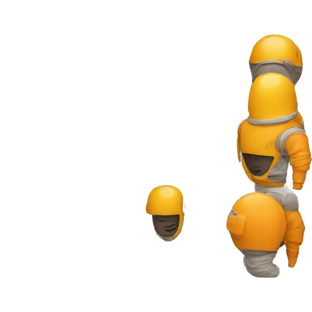 Astronaut with no face wearing orange outfit and yellow visor  emoji