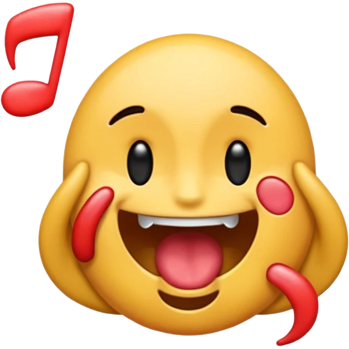 can you do the drooling emoji rotated right slightly with two ear emojis place over it, them mirroring one another, and then can you do a rocking out emoji over top all of it that is flipped completely upside down emoji