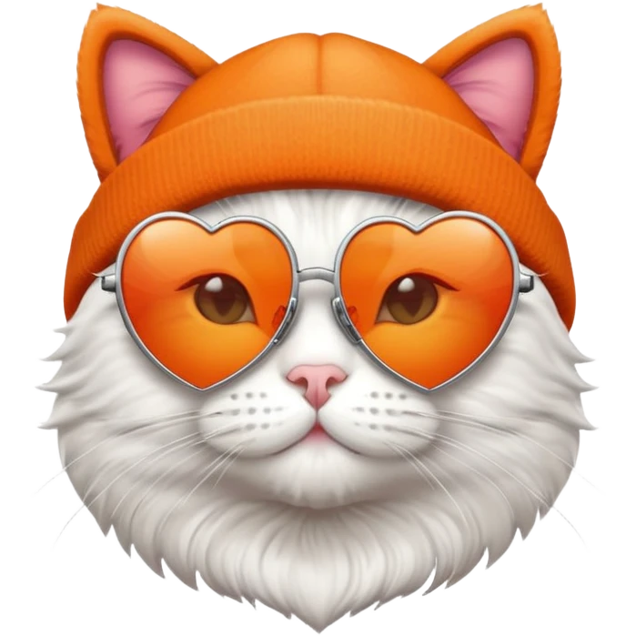 cat wearing a beanie and heart-shaped sunglasses emoji