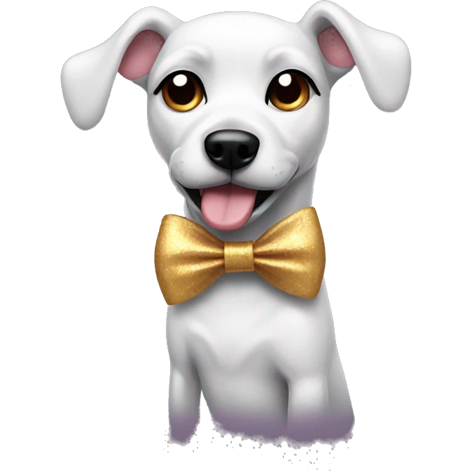 disco dog with bow emoji